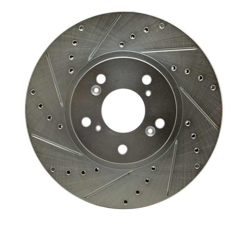 R1 Concepts R1 04-08 Acura TL Front Left Drilled & Slotted Silver Brake Rotor