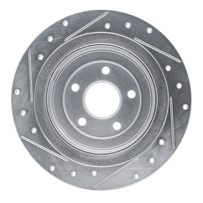R1 Concepts R1 00-06 Subaru Legacy Rear Right Drilled & Slotted Silver Brake Rotor