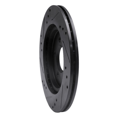 R1 Concepts R1 00-06 Ford Thunderbird Rear Right Drilled & Slotted Black Brake Rotor