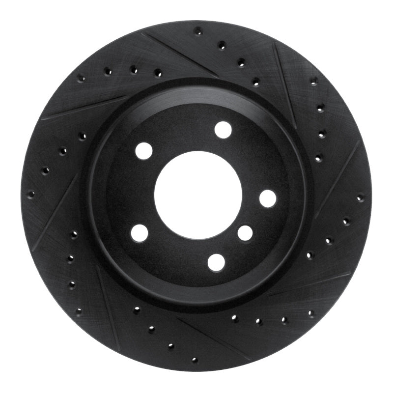 R1 Concepts R1 08-13 BMW 135IS Rear Right Drilled & Slotted Black Brake Rotor