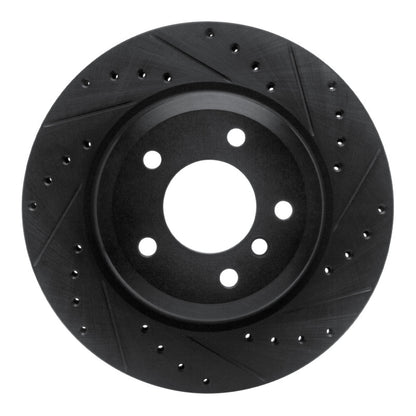 R1 Concepts R1 08-13 BMW 135IS Rear Right Drilled & Slotted Black Brake Rotor