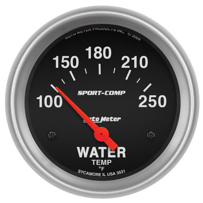Autometer Sport-Comp 66.7mm 100-250 Deg F Short Sweep Electronic Water Temperature Gauge