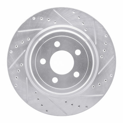 R1 Concepts R1 06-23 Dodge Magnum Rear Right Drilled & Slotted Silver Brake Rotor
