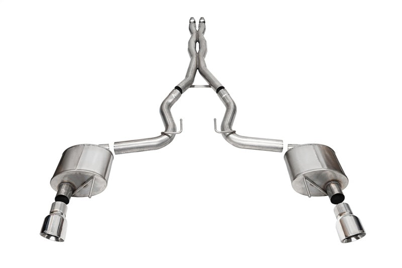 CORSA Performance Corsa 24+ Ford Mustang GT Xtreme Cat-Back Exhaust Sys. 3.0in Dual Rear Exit w/4.5in Pro Series Tips