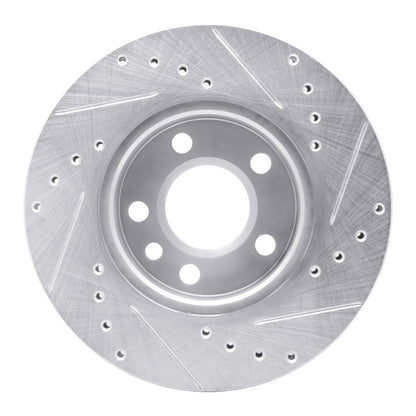R1 Concepts R1 92-95 Volkswagen EuroVan Front Left Drilled & Slotted Silver Brake Rotor