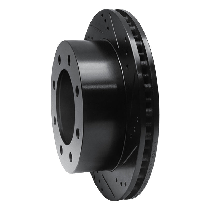 R1 Concepts R1 99-05 Ford F-350 Super Duty 2WD Rear Right Drilled & Slotted Black Brake Rotor