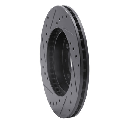 R1 Concepts R1 91-94 Nissan Sentra Front Right Drilled & Slotted Black Brake Rotor