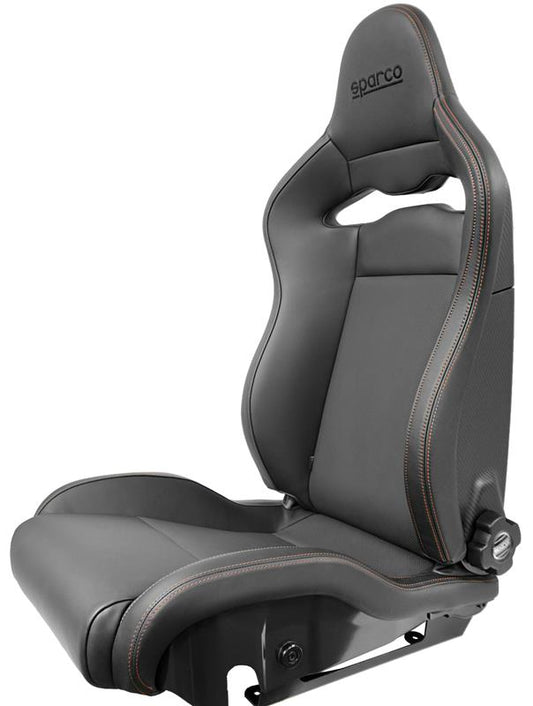 Sparco Seat SPX Special Edition Black/Grey w/ Gloss Carbon Shell - Right