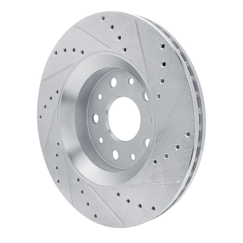 R1 Concepts R1 18-25 Jeep Wrangler Front Left Drilled & Slotted Silver Brake Rotor