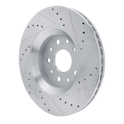 R1 Concepts R1 18-25 Jeep Wrangler Front Left Drilled & Slotted Silver Brake Rotor