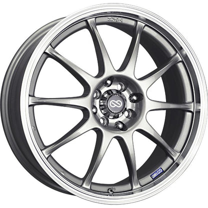 Enkei J10 15x6.5 5x100/114.3 38mm Offset 72.62mm Bore Dia Silver w/ Machined Lip Wheel