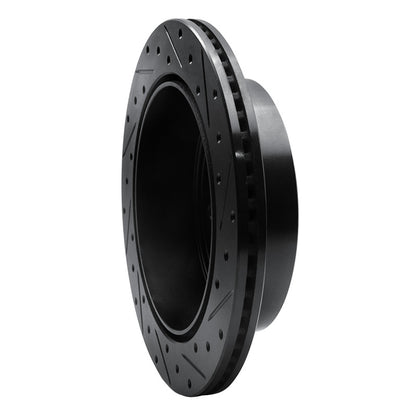 R1 Concepts R1 03-03 Dodge Ram 1500 Van Rear Left Drilled & Slotted Black Brake Rotor