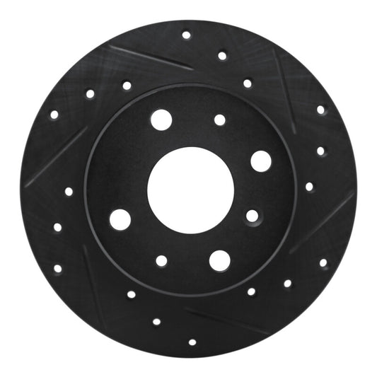 R1 Concepts R1 88-92 Daihatsu CHARADE Front Right Drilled & Slotted Black Brake Rotor
