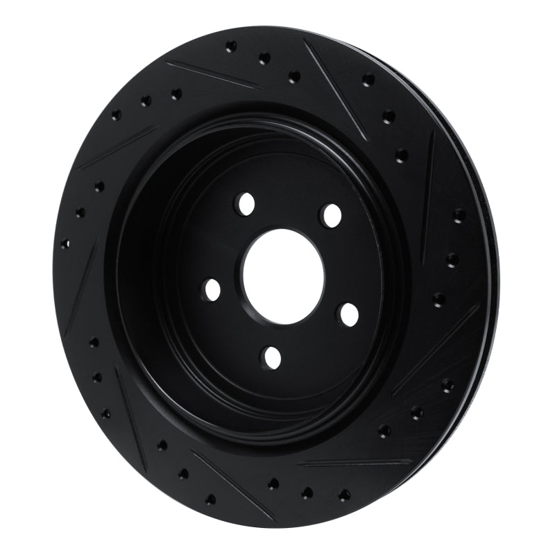 R1 Concepts R1 89-95 Chrysler LeBaron Rear Left Drilled & Slotted Black Brake Rotor