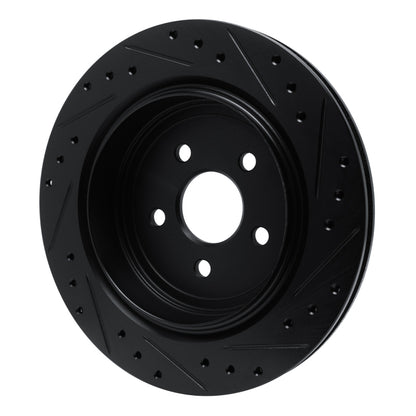 R1 Concepts R1 89-95 Chrysler LeBaron Rear Left Drilled & Slotted Black Brake Rotor