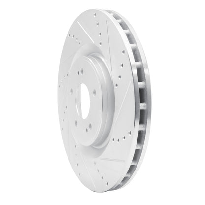 R1 Concepts R1 08-15 Mitsubishi Lancer Front Right Drilled & Slotted Silver Brake Rotor