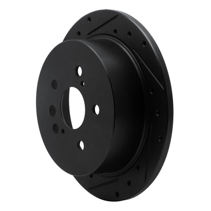 R1 Concepts R1 04-10 Toyota SIENNA Rear Left Drilled & Slotted Black Brake Rotor