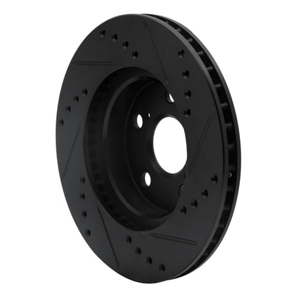 R1 Concepts R1 04-09 Toyota Prius Front Left Drilled & Slotted Black Brake Rotor
