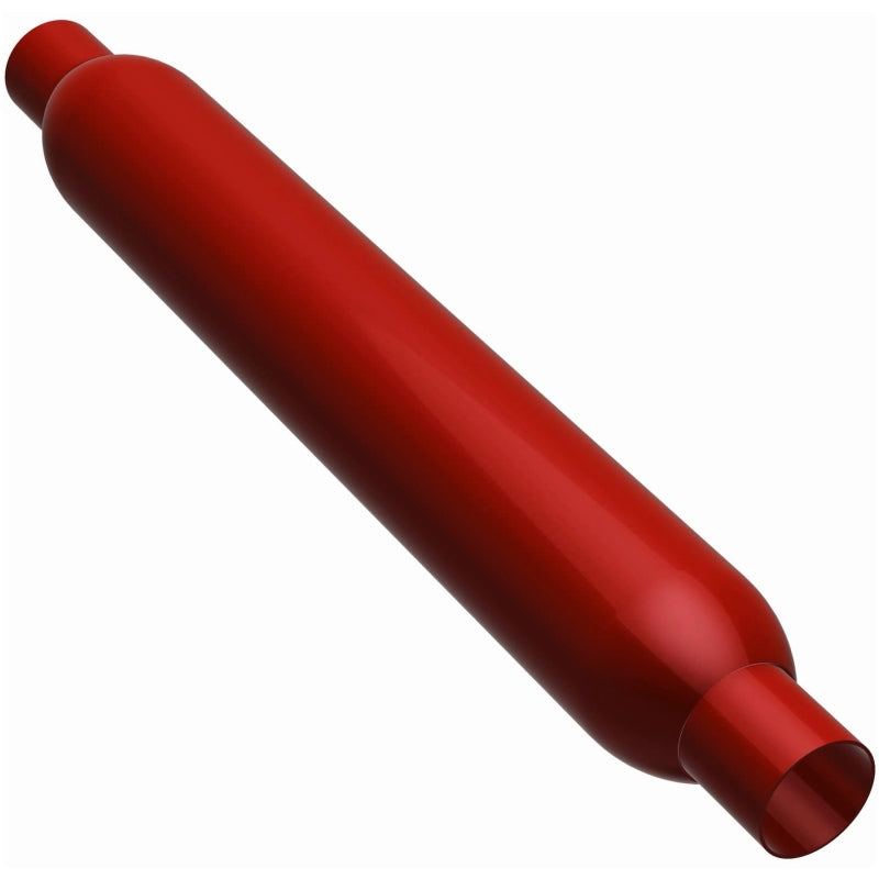 MagnaFlow Muffler Red Pack Series Glasspack 3.5in Rd 26in Body Length 2.25in/2.25in Inlet/Outlet