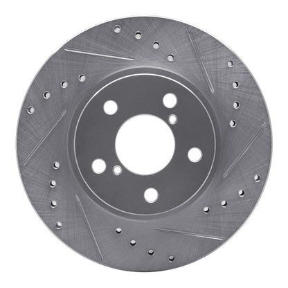 R1 Concepts R1 90-01 Subaru Legacy Front Right Drilled & Slotted Silver Brake Rotor
