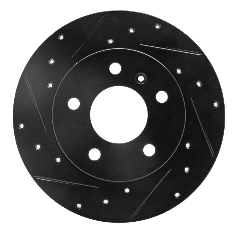 R1 Concepts R1 04-16 Buick Allure Rear Left Drilled & Slotted Black Brake Rotor