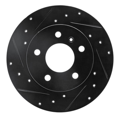 R1 Concepts R1 04-16 Buick Allure Rear Left Drilled & Slotted Black Brake Rotor