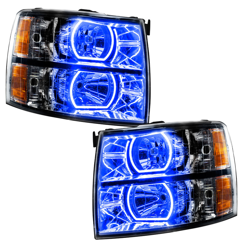 ORACLE Lighting Oracle 07-13 Chevy Silverado SMD HL - Blk - Square Style - ColorSHIFT w/ 2.0 Controller