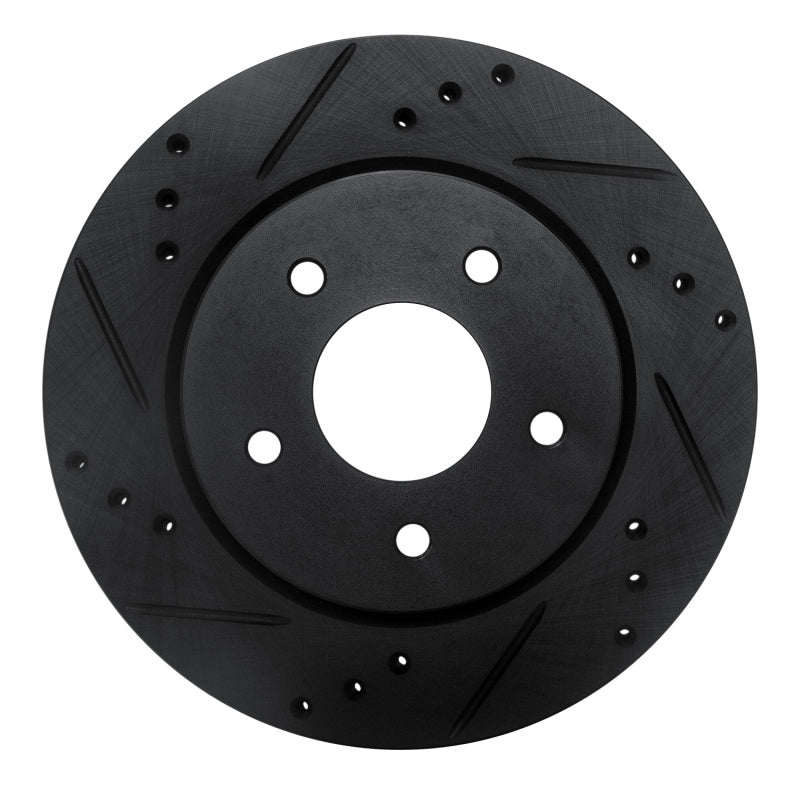 R1 Concepts R1 17-25 Nissan X-Trail (Mexico) Rear Left Drilled & Slotted Black Brake Rotor