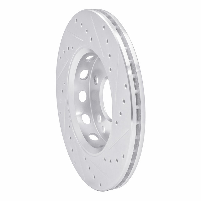 R1 Concepts R1 90-92 Mercedes-Benz 300E Front Left Drilled & Slotted Silver Brake Rotor