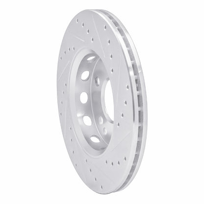 R1 Concepts R1 90-92 Mercedes-Benz 300E Front Left Drilled & Slotted Silver Brake Rotor