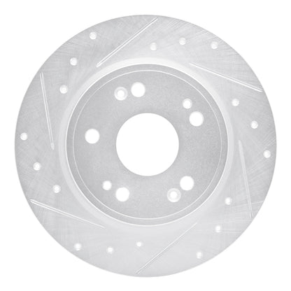 R1 Concepts R1 16-16 Honda CR-Z Rear Left Drilled & Slotted Silver Brake Rotor