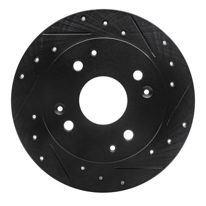 R1 Concepts R1 92-97 Acura CL Rear Right Drilled & Slotted Black Brake Rotor