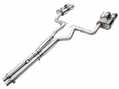 AWE Tuning AWE 2024 Ford Mustang Dark Horse S650 RWD SwitchPath Cat-Back Exhaust w/ Quad Chrome Silver Tips