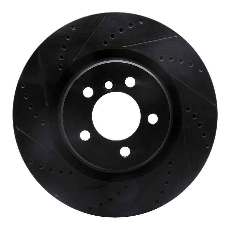 R1 Concepts R1 06-12 Land Rover Range Rover Front Left Drilled & Slotted Black Brake Rotor