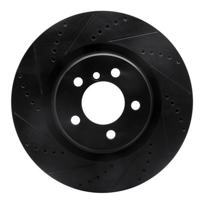 R1 Concepts R1 06-12 Land Rover Range Rover Front Left Drilled & Slotted Black Brake Rotor