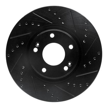 R1 Concepts R1 04-11 Hyundai XG350 Front Right Drilled & Slotted Black Brake Rotor