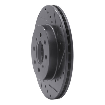 R1 Concepts R1 06-11 Fiat Panda (Mexico) Front Right Drilled & Slotted Black Brake Rotor