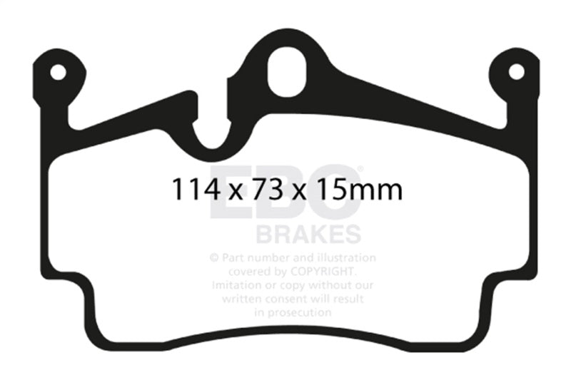 EBC Racing 12-16 Porsche Boxster 2.7L (Cast Iron Rotors Only) RP-X Rear Brake Pads
