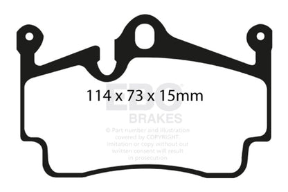 EBC Racing 12-16 Porsche Boxster (Cast Iron Disc Only) RP-1 Race Rear Brake Pads