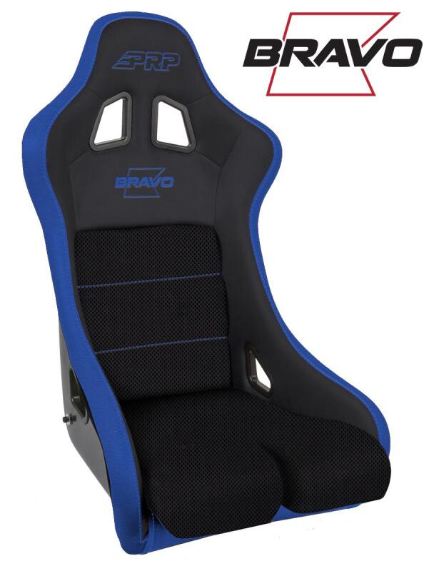 PRP Seats PRP Bravo Composite Seat- Black/Blue (PRP Blue Outline/Bravo Blue- Blue Stitching)