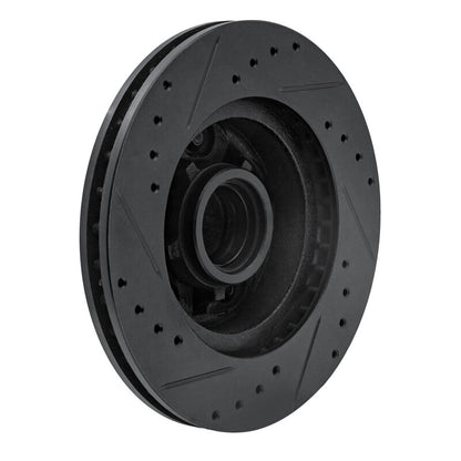 R1 Concepts R1 70-81 Buick Estate Wagon Front Right Drilled & Slotted Black Brake Rotor