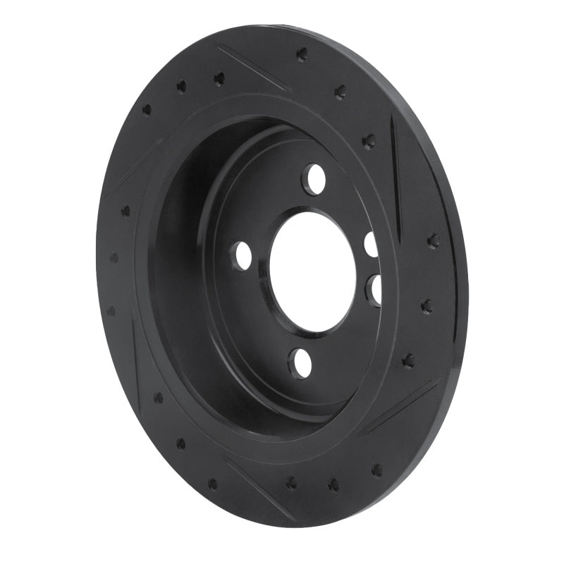 R1 Concepts R1 02-15 Mini Cooper (Excl Clubman) Rear Left Drilled & Slotted Black Brake Rotor