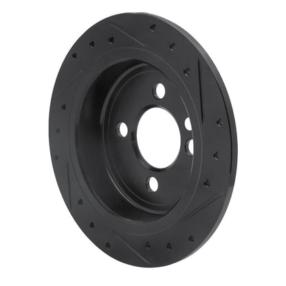 R1 Concepts R1 02-15 Mini Cooper (Excl Clubman) Rear Left Drilled & Slotted Black Brake Rotor