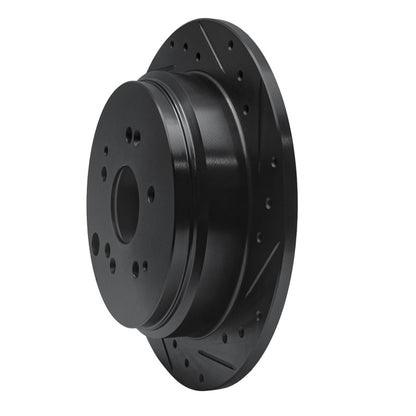 R1 Concepts R1 02-04 Honda Odyssey Rear Right Drilled & Slotted Black Brake Rotor