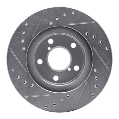 R1 Concepts R1 90-01 Subaru Legacy Front Right Drilled & Slotted Silver Brake Rotor