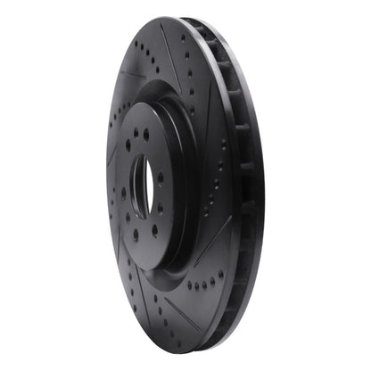 R1 Concepts R1 04-11 Cadillac CTS Front Right Drilled & Slotted Black Brake Rotor