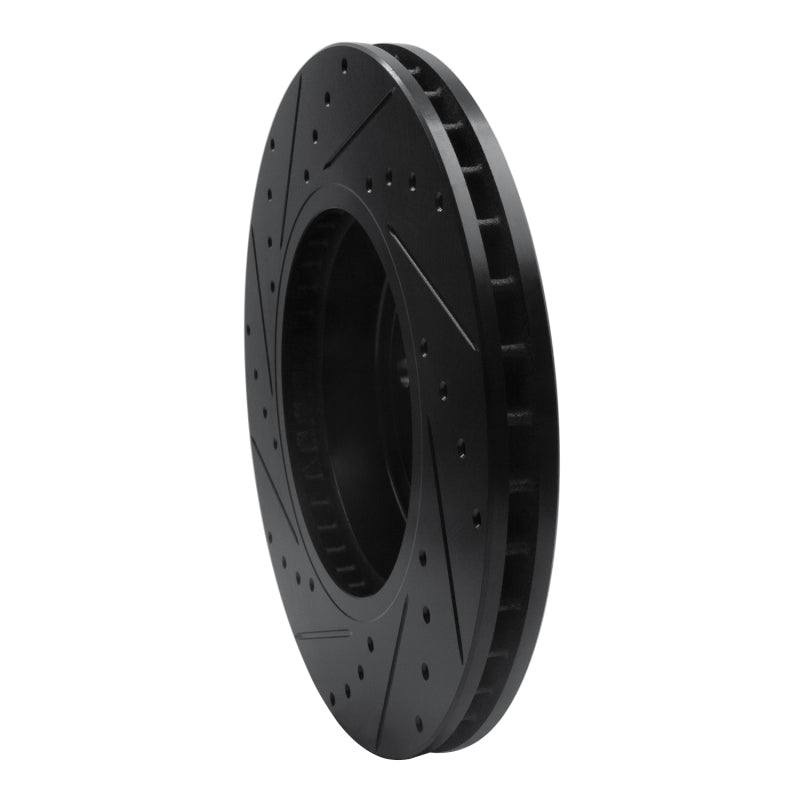 R1 Concepts R1 11-19 BMW ActiveHybrid 5 Front Right Drilled & Slotted Black Brake Rotor
