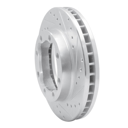 R1 Concepts R1 92-00 Chevrolet K3500 Front Right Drilled & Slotted Silver Brake Rotor
