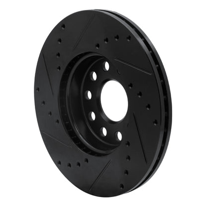 R1 Concepts R1 05-25 Audi A3 (Mexico) Front Right Drilled & Slotted Black Brake Rotor