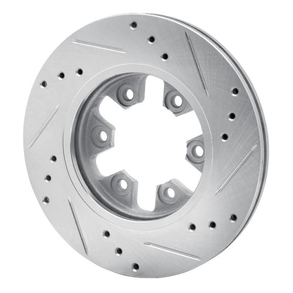 R1 Concepts R1 85-97 Nissan 720 DATSUN Front Left Drilled & Slotted Silver Brake Rotor